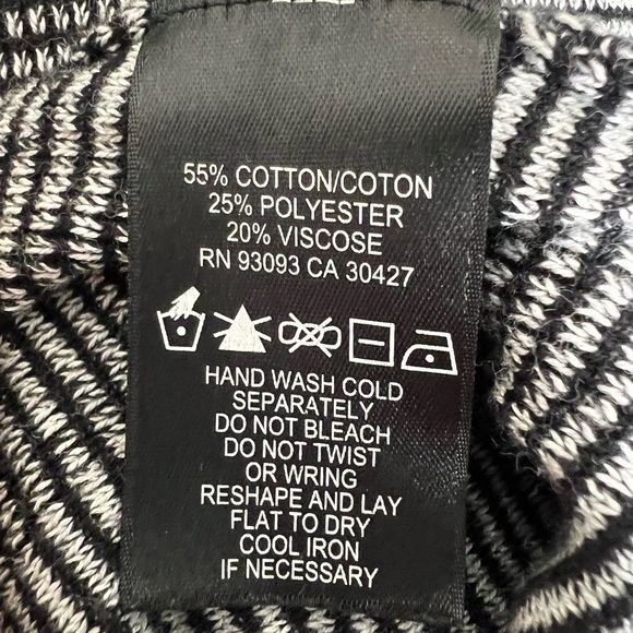 Nic + Zoe Trust Me White Black Striped Swing Cardigan Mid Length Cotton Size S - Picture 10 of 10